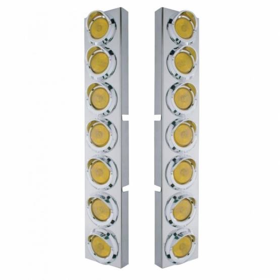 UNITED PACIFIC - UNITED PACIFIC - 34582 - SOPORTE PARA FILTRO DE AIRE FRONTAL DE ACERO INOXIDABLE KENWORTH CON VISORES Y LUCES PLANAS DE 14X 2" - LENTE ÁMBAR