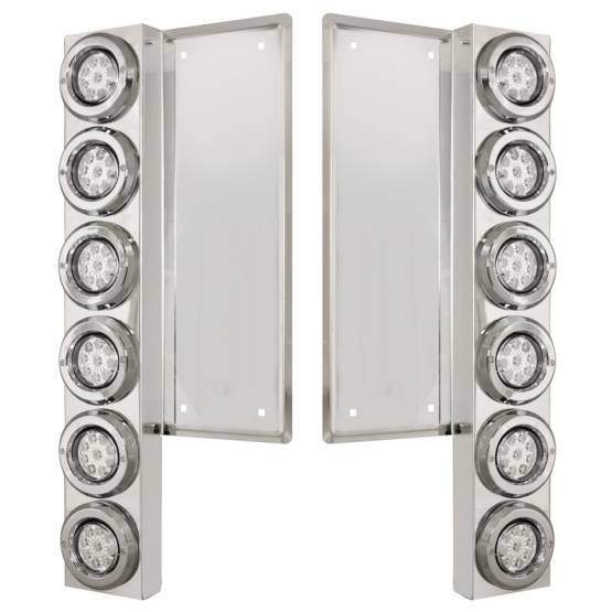 UNITED PACIFIC - UNITED PACIFIC - 34678 - SOPORTE DEL FILTRO DE AIRE DELANTERO FL SS CON LUCES REFLECTORAS Y BISELES DE 12X 9 LED DE 2" - LED ÁMBAR/LENTE TRANSPARENTE