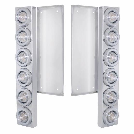 UNITED PACIFIC - UNITED PACIFIC - 34681 - SOPORTE DEL FILTRO DE AIRE DELANTERO FL SS CON 12X 9 LED LUCES Y BISELES DE COLMENA DE 2" - LED ÁMBAR/LENTE TRANSPARENTE