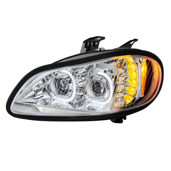 UNITED PACIFIC - UNITED PACIFIC - 35729 - CONJUNTO DE FAROS DE PROYECCIÓN LED CROMADOS PARA CONDUCTOR FREIGHTLINER M2 2003-2024