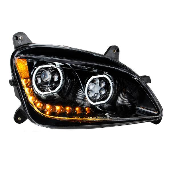 UNITED PACIFIC - UNITED PACIFIC - 35748 - FARO DELANTERO NEGRO 10 LED PARA PETERBILT 587 (2010-2016) Y 579 (2012-2021) - LADO PASAJERO