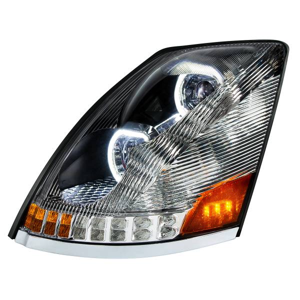 UNITED PACIFIC - UNITED PACIFIC - 35749 - FARO CROMADO DE 10 LED PARA VOLVO VN/VNL 2003-2017 - LADO DEL CONDUCTOR
