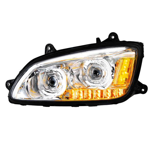 UNITED PACIFIC - UNITED PACIFIC - 35771 - FARO LED CROMADO CON SEÑAL DE GIRO LED Y BARRA DE LUZ DE POSICIÓN LED PARA KENWORTH T660 2008-2017 - CONDUCTOR