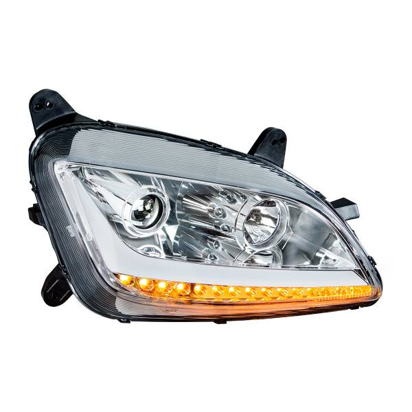 UNITED PACIFIC - UNITED PACIFIC - 35813 - FARO DE PROYECCIÓN CROMADO CON LUZ DE POSICIÓN LED Y SEÑAL PARA PETERBILT 579 2012-2021