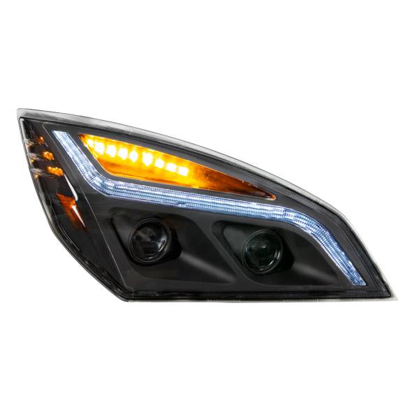UNITED PACIFIC - UNITED PACIFIC - 35822 - FARO DE PROYECCIÓN LED NEGRO CON LUZ DE POSICIÓN LED PARA FREIGHTLINER CASCADIA- PASAJERO 2018-2024