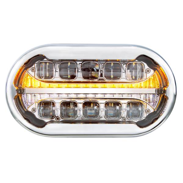 UNITED PACIFIC - UNITED PACIFIC - 35827 - ULTRALIT PLUS R - MÓDULO DE FARO PROYECTOR FULL LED CON BISEL CROMADO, CARCASA INTERIOR CROMADA