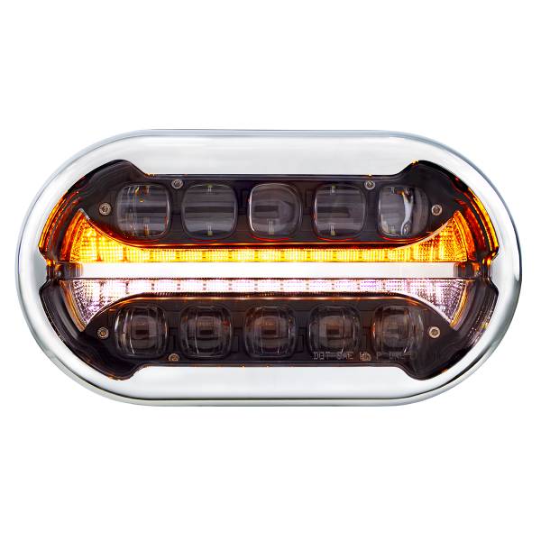 UNITED PACIFIC - UNITED PACIFIC - 35828 - ULTRALIT PLUS R - MÓDULO FARO PROYECTOR FULL LED CON BISEL CROMADO, CARCASA INTERIOR NEGRA
