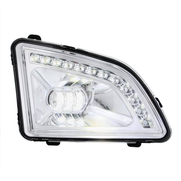 UNITED PACIFIC - UNITED PACIFIC - 35858 - LUZ ANTINIEBLA PROYECTOR CROMADA DE 18 LED CON LUZ DE POSICIÓN PARA VOLVO VNL 2018-2024 - PASAJERO/DERECHO