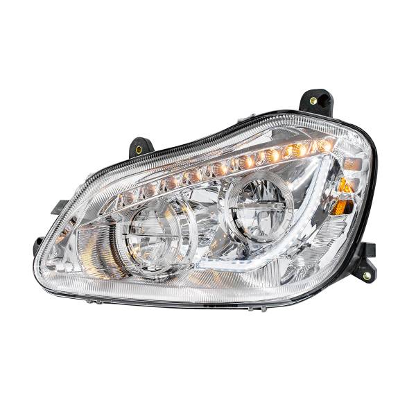 UNITED PACIFIC - UNITED PACIFIC - 35889 - FARO CROMADO DE 45 LED DE ALTA POTENCIA CON SEÑAL DE GIRO SECUENCIAL PARA EL CONDUCTOR KENWORTH T680 2013-2021