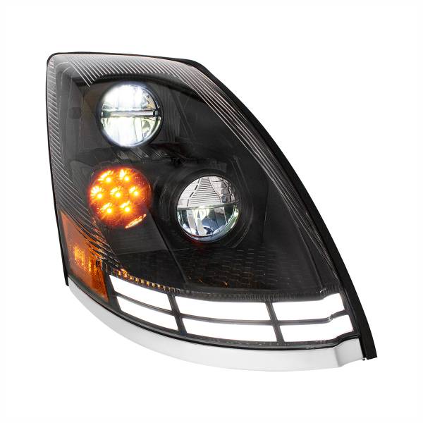 UNITED PACIFIC - UNITED PACIFIC - 35896 - FARO LED NEGRO CON BARRAS DE LUCES LED DE DOBLE COLOR PARA VOLVO VN/VNL 2003-2017 - PASAJERO