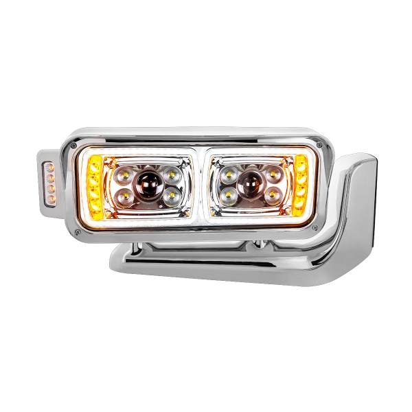 UNITED PACIFIC - UNITED PACIFIC - 35898 - CONJUNTO DE FAROS DE PROYECCIÓN "CROMADOS" DE 10 LED DE ALTA POTENCIA CON BRAZO DE MONTAJE Y POD LATERAL DE SEÑAL DE GIRO - LADO DEL PASAJERO