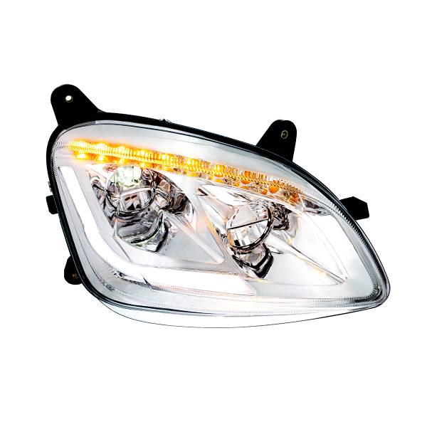 UNITED PACIFIC - UNITED PACIFIC - 35916 - FARO LED CROMADO CON INTERMITENTE LED SECUENCIAL PARA PETERBILT 579 (2012-21) Y 587 (2010-16) - PASAJERO