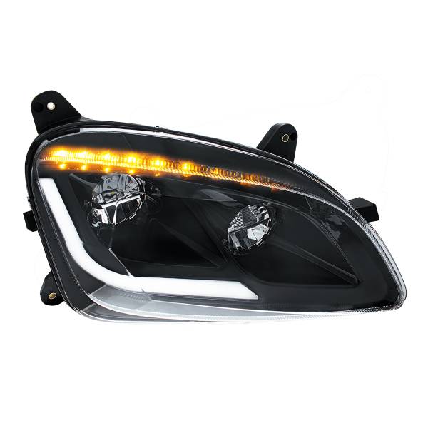 UNITED PACIFIC - UNITED PACIFIC - 35918 - FARO LED NEGRO CON INTERMITENTE LED SECUENCIAL PARA PETERBILT 579 (2012-21) Y 587 (2010-16) - PASAJERO