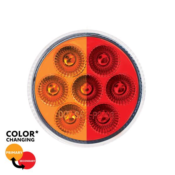 UNITED PACIFIC - UNITED PACIFIC - 35940 - LUZ FURY DOBLE REDONDA DE 7 LED DE 2" (LIQUIDACIÓN/MARCADOR) - LED ÁMBAR Y ROJO/LENTE TRANSPARENTE