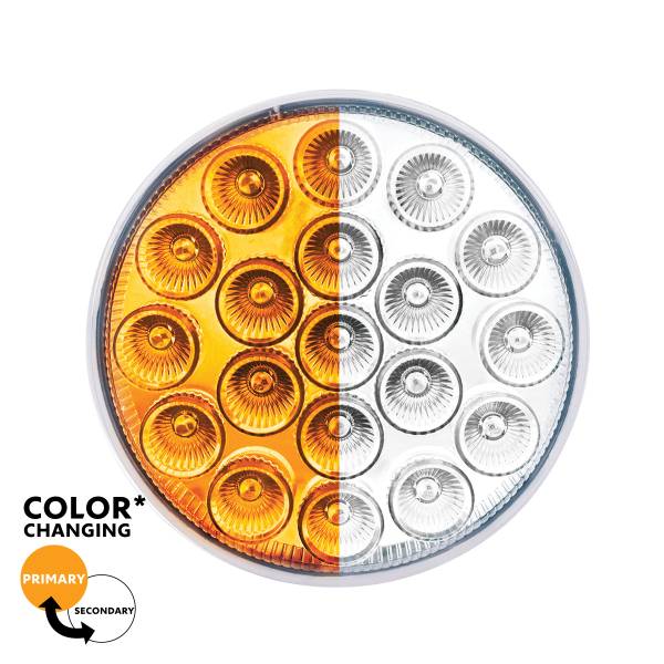UNITED PACIFIC - UNITED PACIFIC - 35954 - LUZ FURY DOBLE REDONDA DE 19 LED DE 4" (SEÑAL DE GIRO) - LED ÁMBAR Y BLANCO/LENTE TRANSPARENTE