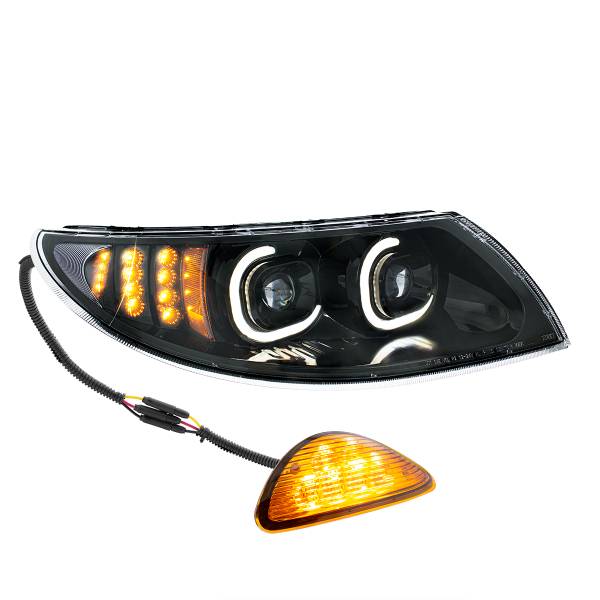UNITED PACIFIC - UNITED PACIFIC - 35992 - FARO PROYECTOR LED NEGRO CON INTERMITENTE ORIENTADO HACIA ATRÁS PARA INTERNATIONAL DURASTAR 2002-2018 - PASAJERO