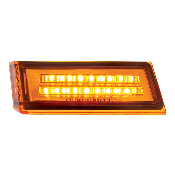 UNITED PACIFIC - UNITED PACIFIC - 36000 - LUZ DE SEÑAL DE GIRO SECUENCIAL DE 35 LED PARA FREIGHTLINER CASCADIA 2018-2024 - CONDUCTOR - LED ÁMBAR/LENTE ÁMBAR