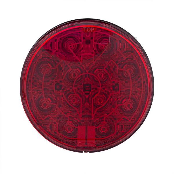 UNITED PACIFIC - UNITED PACIFIC - 36072 - LUZ REDONDA DE 12 LED DE 4" (PARADA, GIRO Y TRASERA) CON LENTE CALEFACTABLE - LED ROJO/LENTE ROJA