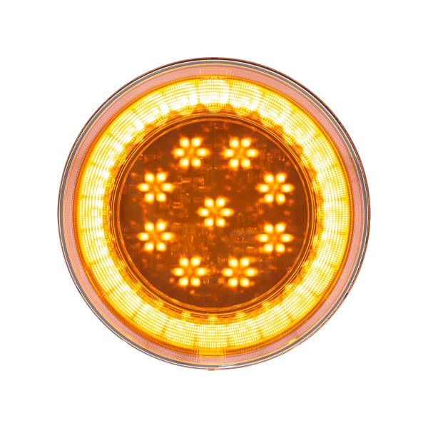 UNITED PACIFIC - UNITED PACIFIC - 36098 - LUZ LUMOS REDONDA DE 33 LED DE 4" SERIE S (SEÑAL DE GIRO) - LED ÁMBAR/LENTE TRANSPARENTE