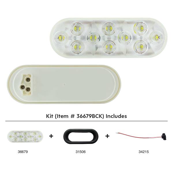 UNITED PACIFIC - UNITED PACIFIC - 36679BCK - KIT DE LUCES DE ATRÁS OVALADA DE 20 LED DE 6" - SERIE DE COMPETENCIA