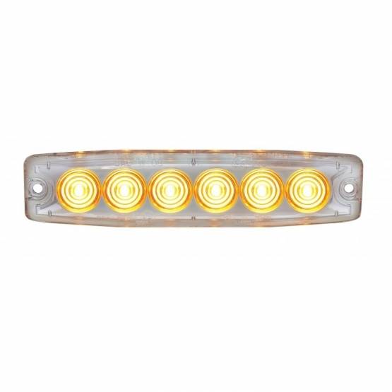 UNITED PACIFIC - UNITED PACIFIC - 36683B - 6 LUZ DE ADVERTENCIA LED DE ALTA POTENCIA SUPER DELGADA - LED ÁMBAR/LENTE TRANSPARENTE (A GRANEL)