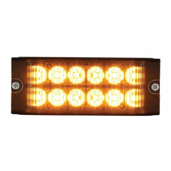 UNITED PACIFIC - UNITED PACIFIC - 36691 - LUZ DE ADVERTENCIA DE PERFIL BAJO DE 12 LED DE ALTA POTENCIA - LED ÁMBAR