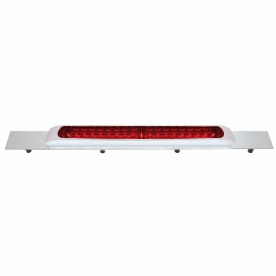 UNITED PACIFIC - UNITED PACIFIC - 36712 - PLACA DE GUARDABARROS SUPERIOR CROMADA CON BISEL Y BARRA DE LUCES DE 17 LED DE 19 LED - LED ROJO/LEENTE ROJA (CADA UNO)