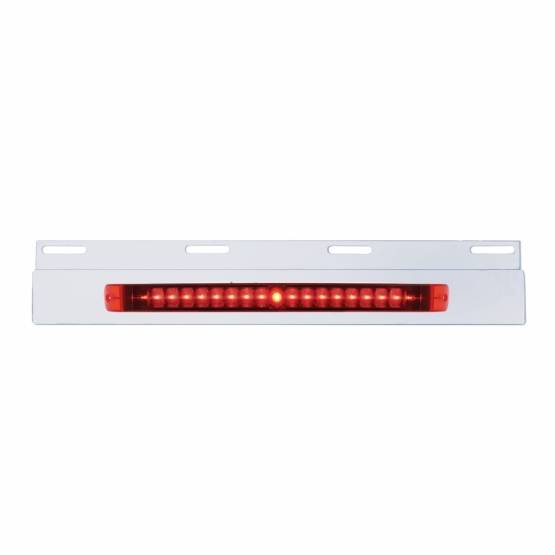 UNITED PACIFIC - UNITED PACIFIC - 36715 - PLACA DE GUARDABARROS SUPERIOR DE INOXIDABLE CON BARRA DE LUCES DE 19 LED DE 17" - LED ROJO/LENTE ROJA (CADA UNO)