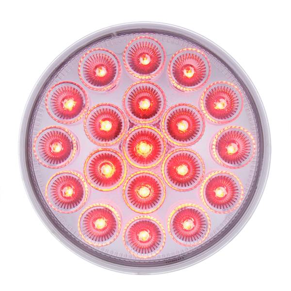 UNITED PACIFIC - UNITED PACIFIC - 36722 - LUZ FURY DOBLE REDONDA DE 19 LED DE 4" (PARADA, GIRO, COLA) CON LUZ DE ADVERTENCIA - LED ROJO Y ÁMBAR/LENTE TRANSPARENTE