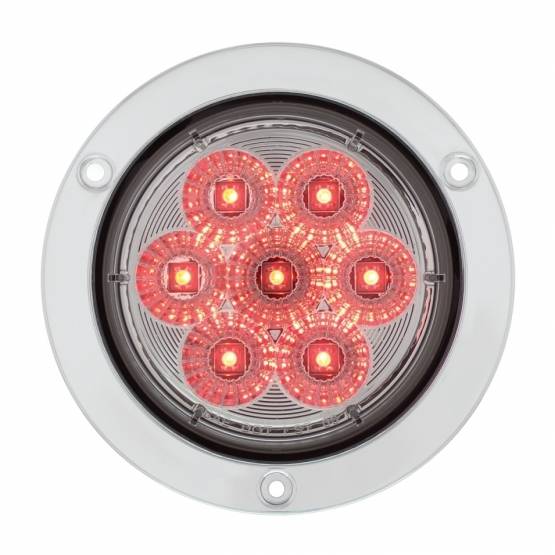 UNITED PACIFIC - UNITED PACIFIC - 36914 - LUZ DE BRIDA REDONDA SS DE 7 LED DE 4" (PARADA, GIRO Y TRASERA) - LED ROJO/LENTE TRANSPARENTE