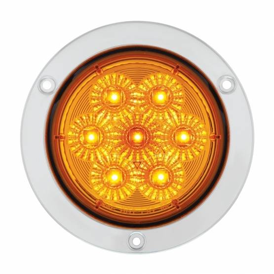 UNITED PACIFIC - UNITED PACIFIC - 36915 - LUZ DE SEÑAL DE GIRO CON BRIDA SS DE 4" DE 7 LED - LED ÁMBAR/LENTE ÁMBAR