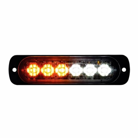 UNITED PACIFIC - UNITED PACIFIC - 36926B - 6 LUZ DE ADVERTENCIA DIRECCIONAL SUPER DELGADA LED DE ALTA POTENCIA - LED ÁMBAR Y BLANCO (A GRANEL)