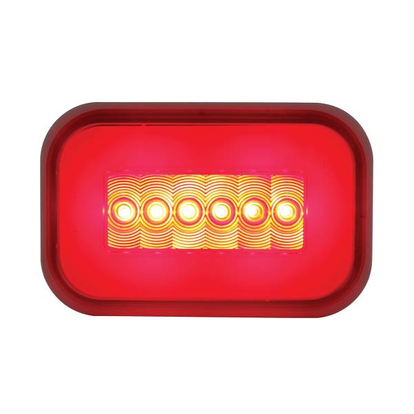 UNITED PACIFIC - UNITED PACIFIC - 36962B - GLOLIGHT RECTANGULAR DE 14 LED (PARADA, GIRO Y COLA) - LED ROJO/LENTE ROJA (A GRANEL)