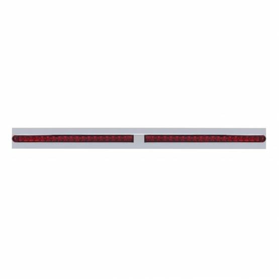 UNITED PACIFIC - UNITED PACIFIC - 37108 - PLACA DE GUARDABARROS SUPERIOR CROMADA CON DOS BARRAS DE LUCES REFLECTORAS DE 19 LED DE 24" - LED ROJO/LEENTE ROJA (CADA UNO)
