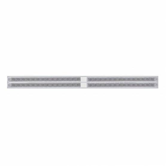 UNITED PACIFIC - UNITED PACIFIC - 37111 - PLACA SUPERIOR CROMADA PARA GUARDABARROS CON CUATRO BARRAS DE LUCES DE 14 LED DE 24" - LED ROJO/LENTE TRANSPARENTE (CADA UNO)