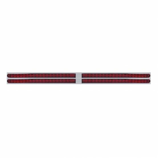 UNITED PACIFIC - UNITED PACIFIC - 37113 - PLACA DE GUARDABARROS SUPERIOR CROMADA CON CUATRO BARRAS DE LUCES REFLECTORAS DE 19 LED DE 24" - LED ROJO/LEENTE ROJA (CADA UNO)