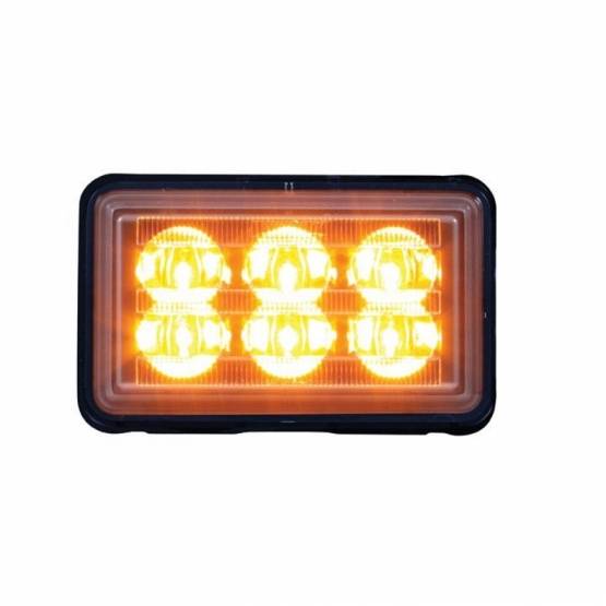 UNITED PACIFIC - UNITED PACIFIC - 37158B - 6 LUCES DE ADVERTENCIA LED RECTANGULARES DE ALTA POTENCIA CON SOPORTE - LED ÁMBAR (A GRANEL)