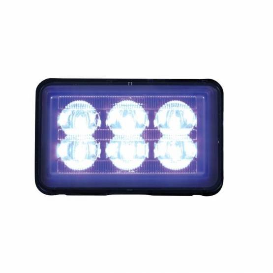 UNITED PACIFIC - UNITED PACIFIC - 37159B - 6 LUCES DE ADVERTENCIA LED RECTANGULARES DE ALTA POTENCIA CON SOPORTE - LED AZUL (A GRANEL)