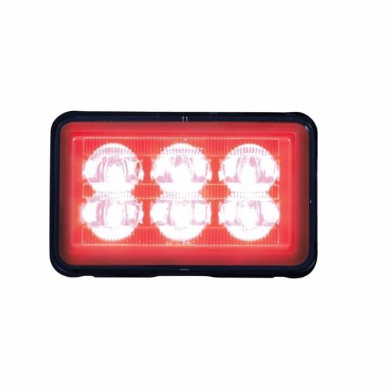 UNITED PACIFIC - UNITED PACIFIC - 37160B - 6 LUCES DE ADVERTENCIA LED RECTANGULARES DE ALTA POTENCIA CON SOPORTE - LED ROJO (A GRANEL)