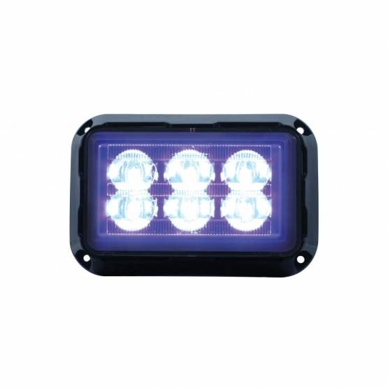 UNITED PACIFIC - UNITED PACIFIC - 37163B - 6 LUZ DE ADVERTENCIA RECTANGULAR LED DE ALTA POTENCIA - LED AZUL (A GRANEL)