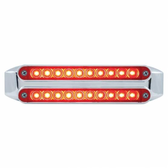 UNITED PACIFIC - UNITED PACIFIC - 37197 - BARRAS DE LUCES DOBLES DE 10 LED DE 6-1/2" (PARADA, GIRO Y TRASERA) - LED ROJO/LENTE ROJA