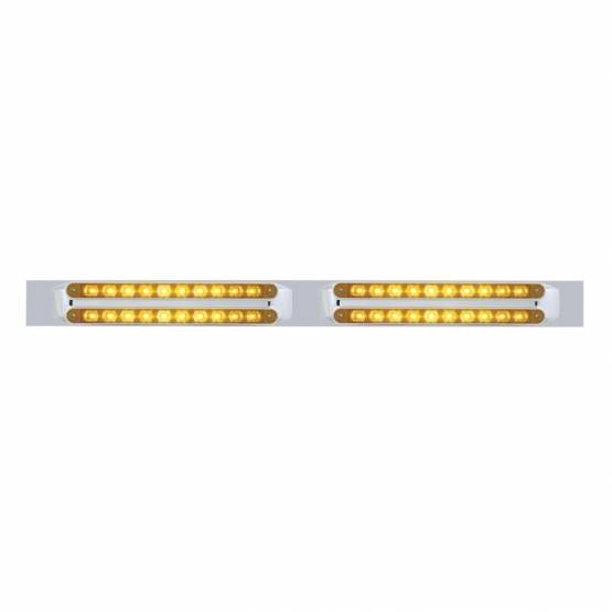 UNITED PACIFIC - UNITED PACIFIC - 37206 - PLACA SUPERIOR CROMADA PARA GUARDABARROS CON CUATRO BARRAS DE LUCES DE 10 LED DE 9" - LED ÁMBAR/LEENTE ÁMBAR (CADA UNO)