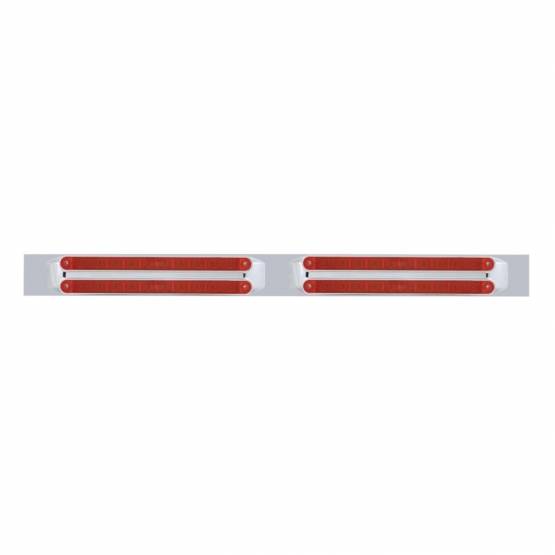 UNITED PACIFIC - UNITED PACIFIC - 37207 - PLACA SUPERIOR CROMADA PARA GUARDABARROS CON CUATRO BARRAS DE LUCES DE 10 LED DE 9" - LED ROJO/LENTE ROJA (CADA UNO)