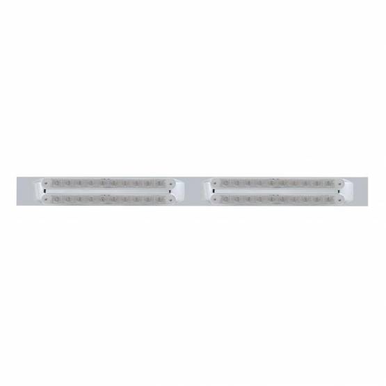 UNITED PACIFIC - UNITED PACIFIC - 37209 - PLACA SUPERIOR CROMADA PARA GUARDABARROS CON CUATRO BARRAS DE LUCES DE 10 LED DE 9" - LED ROJO/LENTE TRANSPARENTE (CADA UNO)