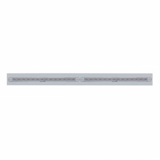 UNITED PACIFIC - UNITED PACIFIC - 37218 - PLACA DE GUARDABARROS SUPERIOR CROMADA CON DOS BARRAS DE LUCES DE 14 LED DE 12" - LED ROJO/LENTE TRANSPARENTE (CADA UNO)