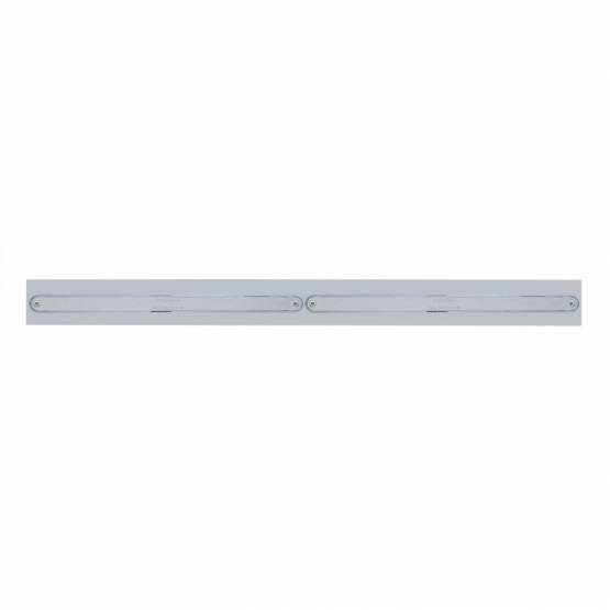 UNITED PACIFIC - UNITED PACIFIC - 37219 - PLACA DE GUARDABARROS SUPERIOR CROMADA CON DOS BARRAS DE LUCES DE 14 LED DE 12" - LED ROJO/LEENTE CROMADA (CADA UNO)