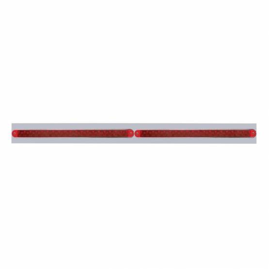 UNITED PACIFIC - UNITED PACIFIC - 37220 - PLACA DE GUARDABARROS SUPERIOR CROMADA CON DOS BARRAS DE LUCES REFLECTORAS DE 19 LED DE 12" - LED ROJO/LENTE ROJA (CADA UNO)