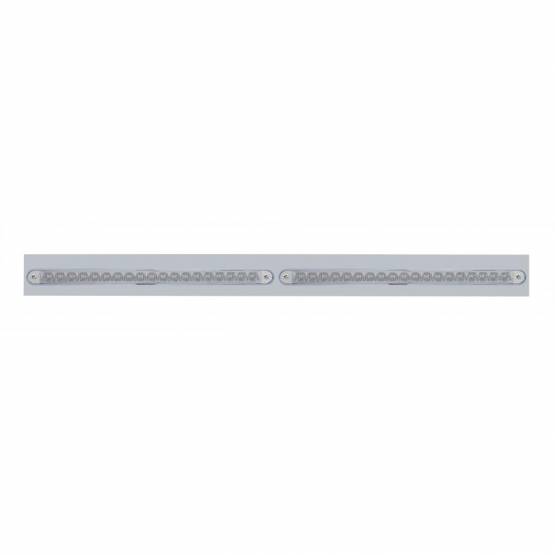 UNITED PACIFIC - UNITED PACIFIC - 37221 - PLACA DE GUARDABARROS SUPERIOR CROMADA CON DOS BARRAS DE LUCES REFLECTORAS DE 19 LED DE 12" - LED ROJO/LEENTE TRANSPARENTE (CADA UNO)