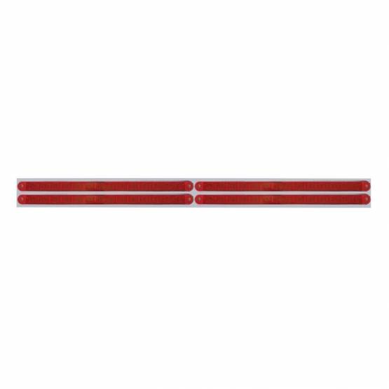 UNITED PACIFIC - UNITED PACIFIC - 37222 - PLACA SUPERIOR CROMADA PARA GUARDABARROS CON CUATRO BARRAS DE LUCES DE 14 LED DE 12" - LED ROJO/LENTE ROJA (CADA UNO)