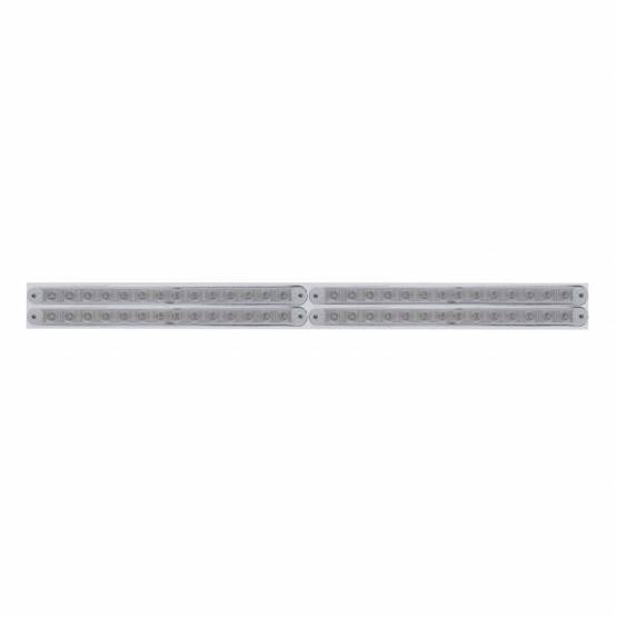 UNITED PACIFIC - UNITED PACIFIC - 37223 - PLACA SUPERIOR CROMADA PARA GUARDABARROS CON CUATRO BARRAS DE LUCES DE 14 LED DE 12" - LED ROJO/LENTE TRANSPARENTE (CADA UNO)
